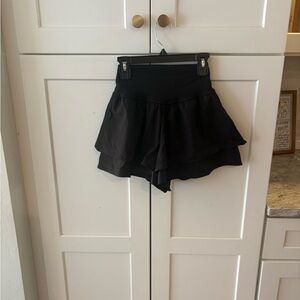 Yogalicious Black Layered Women's Skorts
